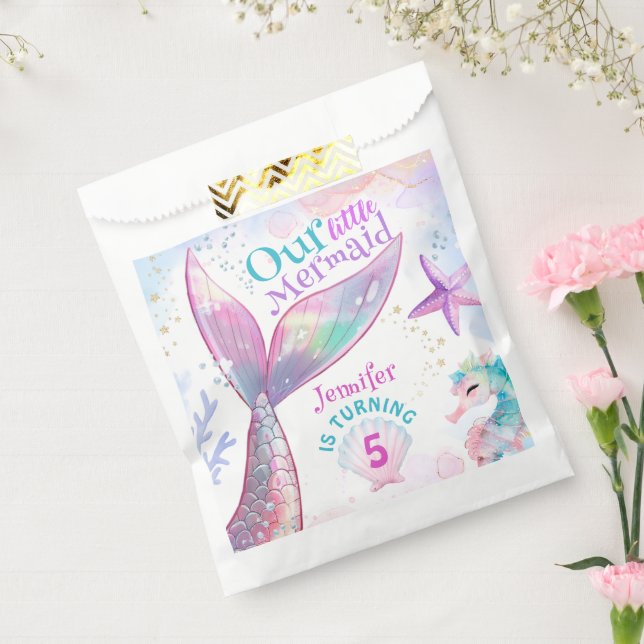 Dive into Five Mermaid 5th Birthday Favour Bag (Sealed)