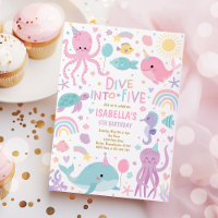 Dive Into Five Sea Creatures 5th Birthday Party