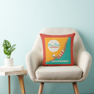 Dive Into Sunshine   California Throw Pillow