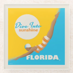 Dive Into Sunshine   Florida Glass Coaster
