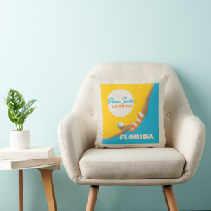 Dive Into Sunshine   Florida Throw Pillow
