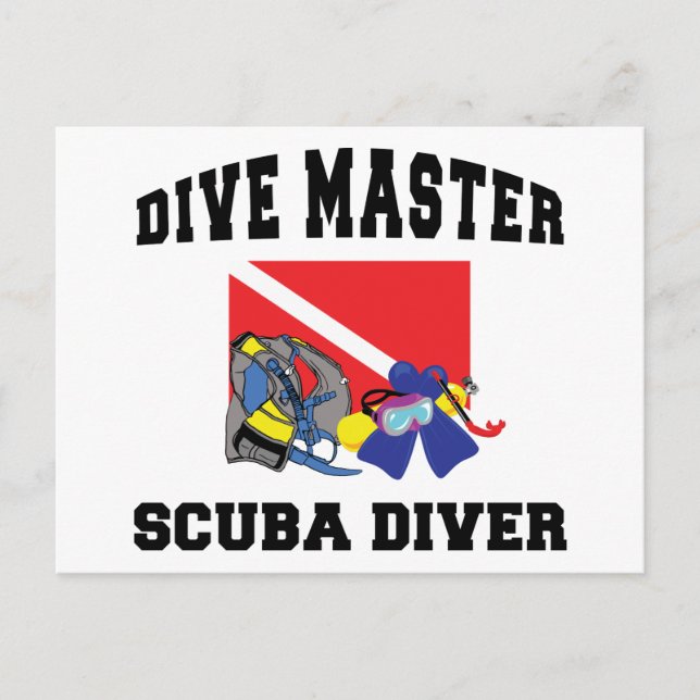 Dive Master SCUBA Diver Postcard (Front)