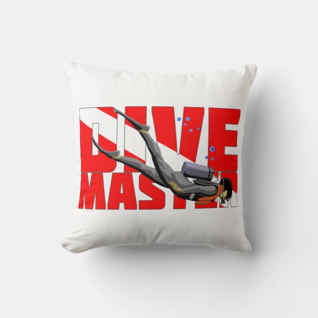 Dive Master Throw Pillow (Front)