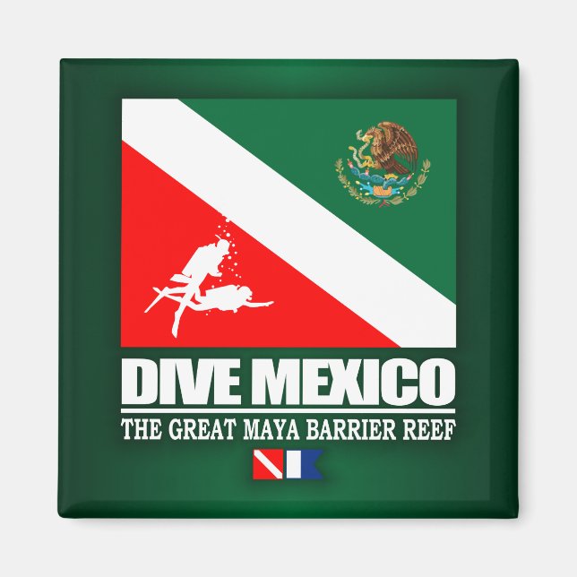 Dive Mexico (sq) Magnet (Front)