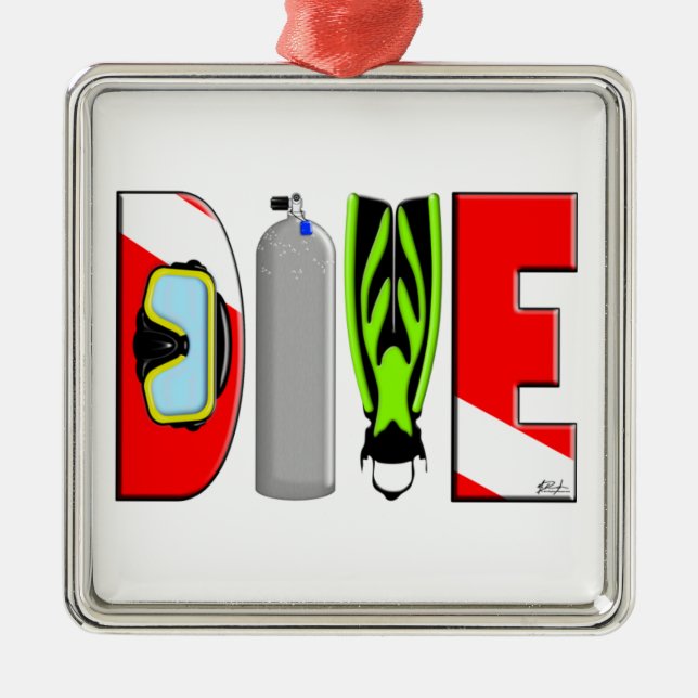 DIVE Premium Square Ornament (Front)