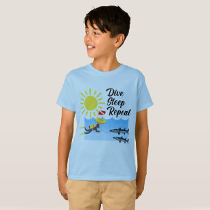 Dive Sleep Repeat Design - Kids' Basic T-Shirt