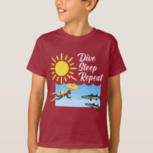 Dive Sleep Repeat Design - Kids' Basic T-Shirt