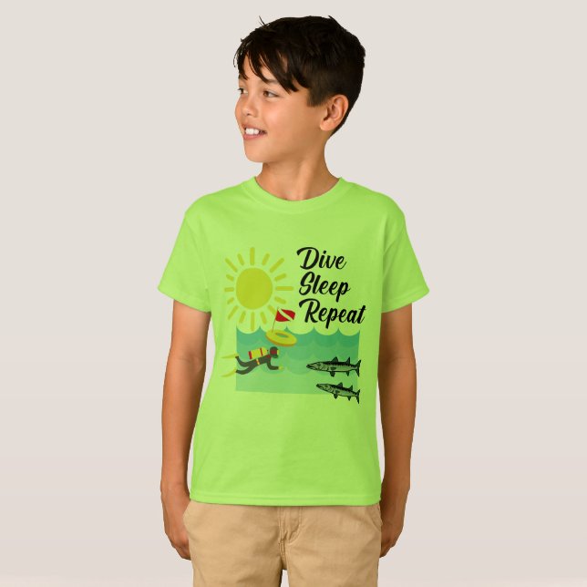 Dive Sleep Repeat Design - Kids' Basic T-Shirt (Front Full)