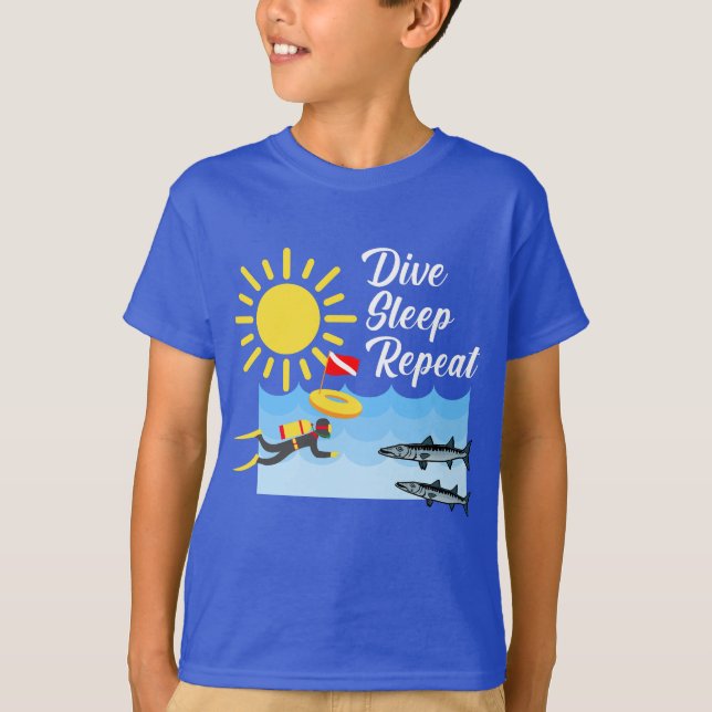 Dive Sleep Repeat Design - Kids' Basic T-Shirt (Front)