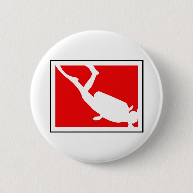 Dive Symbol 2 Inch Round Button (Front)