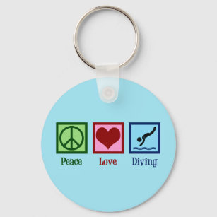 Dive Team Peace Love Diving Keychain