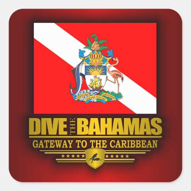 Dive the Bahamas 2 Square Sticker (Front)