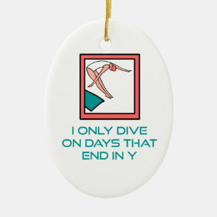 DiveChick Days Ceramic Ornament