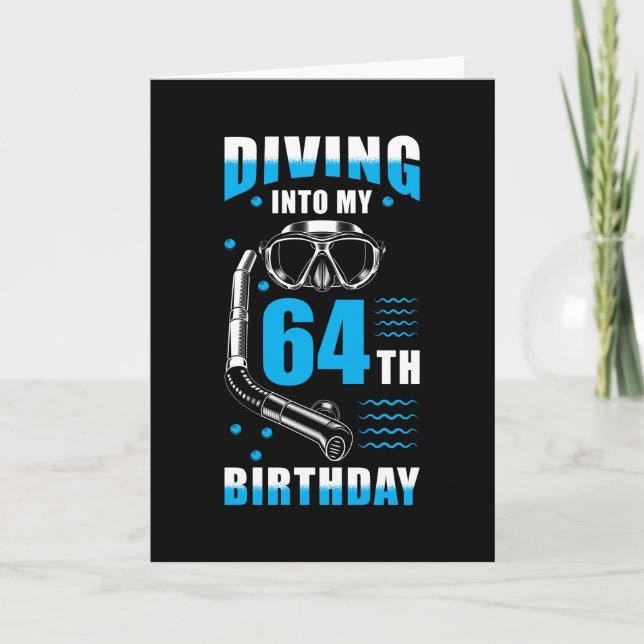 Diver 64th Birthday Gift Card (Front)