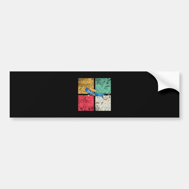 Diver Diving Retro Bumper Sticker (Front)