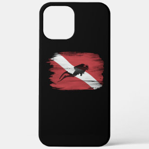 Diver Down flag brush stroke, Dive flag iPhone 12 Pro Max Case