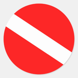 Diver Down Flag Classic Round Sticker