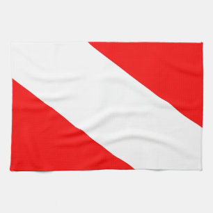 Diver down flag kitchen towel