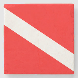 Diver Down Flag Stone Coaster