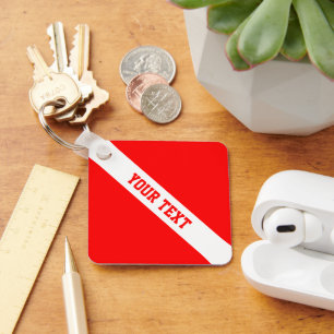Diver Down Flag Your Text Keychain