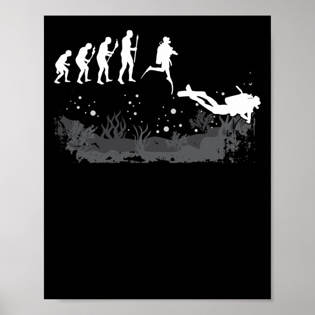 Diver Evolution  Scuba Diving Diver Poster (Front)