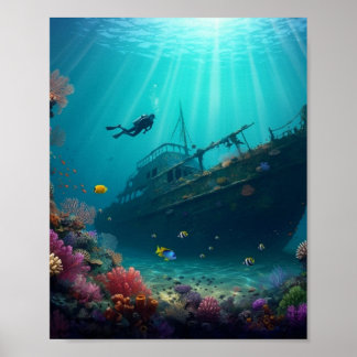 Diver finds old shipwreck poster