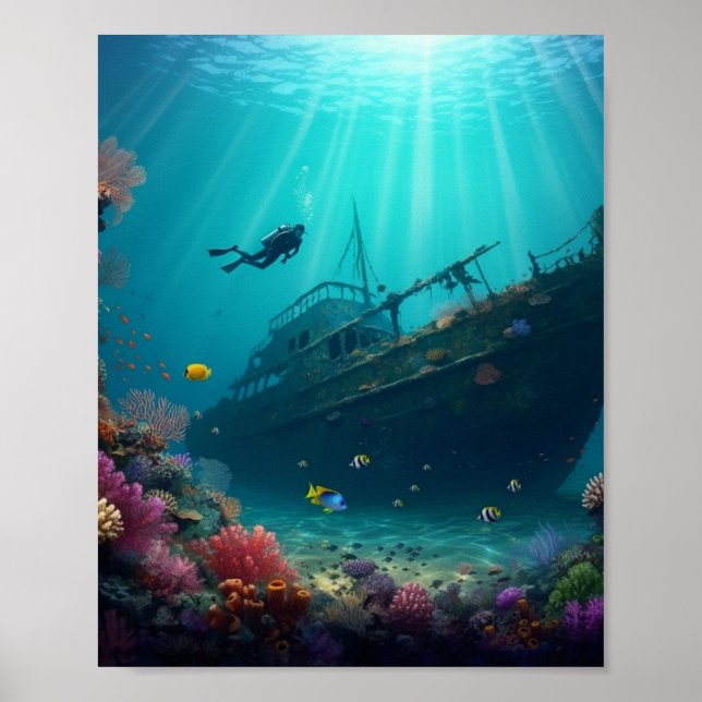 Diver finds old shipwreck poster (Front)