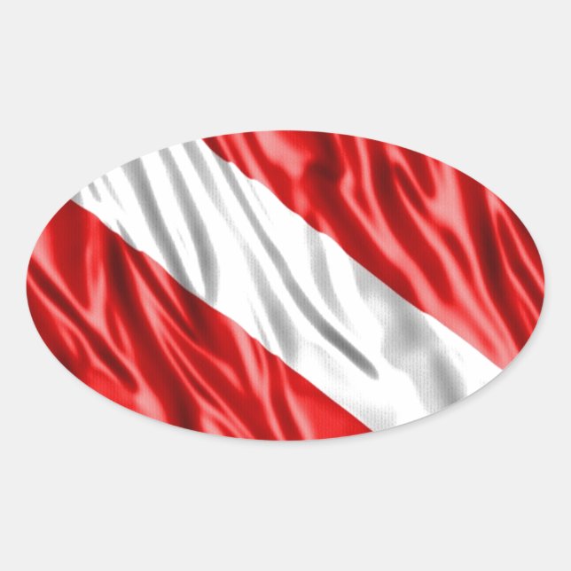 Diver Flag Oval Sticker (Front)