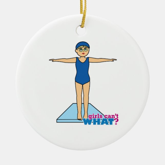 Diver - Medium Ceramic Ornament (Front)