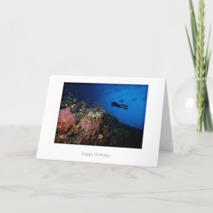 Diver on a Reef Birthday Card