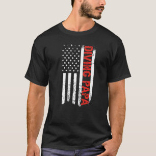 Diver Papa American Flag Father's Day Men's T-Shirt