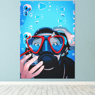 Diver’s Surprise – Underwater Adventure Canvas Print