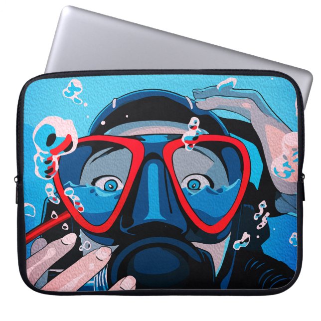 Diver’s Surprise – Underwater Adventure Laptop Sleeve (Front)