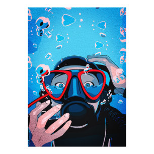 Diver’s Surprise – Underwater Adventure Photo Print