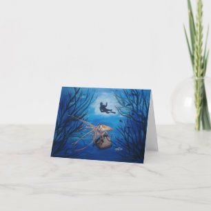 Diver Sea Life Thank You Card