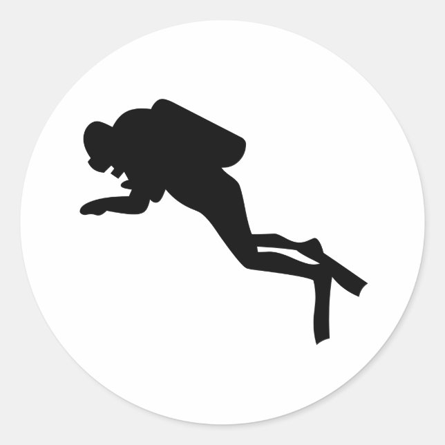 Diver Silhouette - Round Sticker (Front)