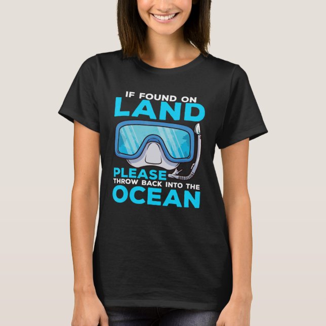 Diver Snorkelling Diving Sport Vacation  4 T-Shirt (Front)