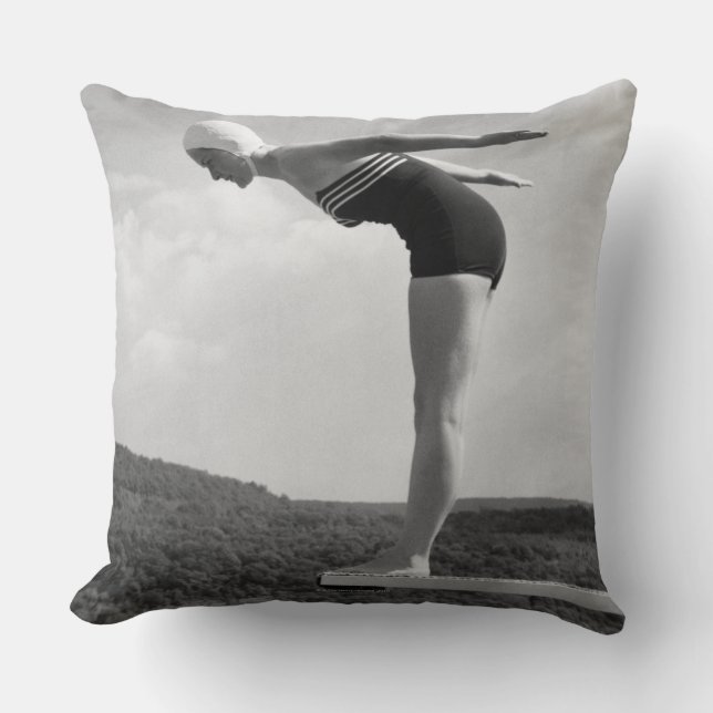 Diver Throw Pillow (Front)