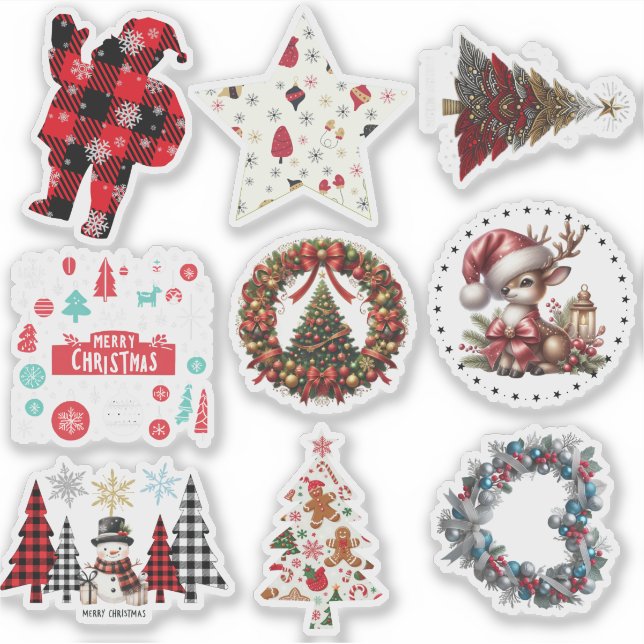 Divers autocollants de cadeaux de Noël (Devant)