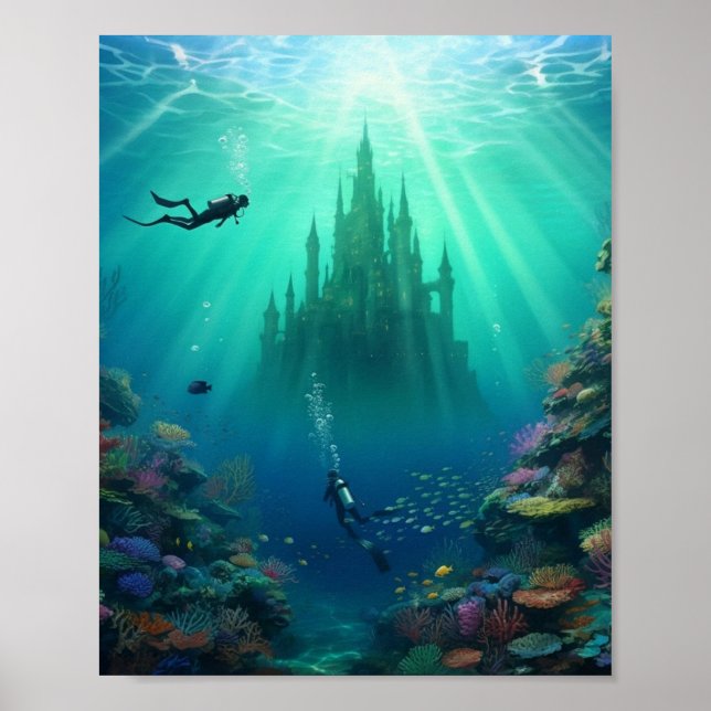 Divers find a deserted castle poster (Front)