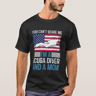Divers Scuba Diving Mask Snorkel Fins American Fla T-Shirt