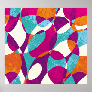 Diverse colours, vintage pattern collection. poster