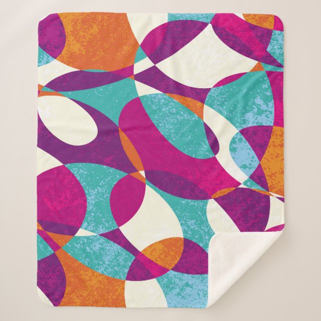 Diverse colours, vintage pattern collection. sherpa blanket (Front)