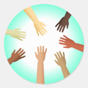 Diverse Hands Classic Round Sticker