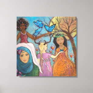 Diverse Women Whimsical Art Canvas Print