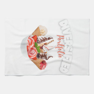Diversified Portfolio Ice Cream Illustration Fun Kitchen Towel