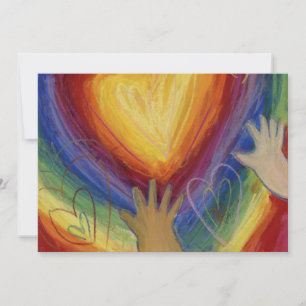 Diversité Amour Coeurs Mains Colorée Invitation
