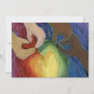 Diversité Amour Coeurs Mains Colorée Invitation