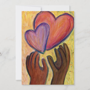 Diversité Amour Coeurs Mains Colorée Invitations