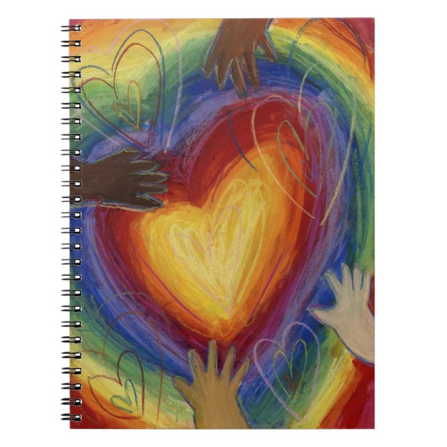 Diversité Coeurs Mains Amour Art Journal Carnet (Devant)
